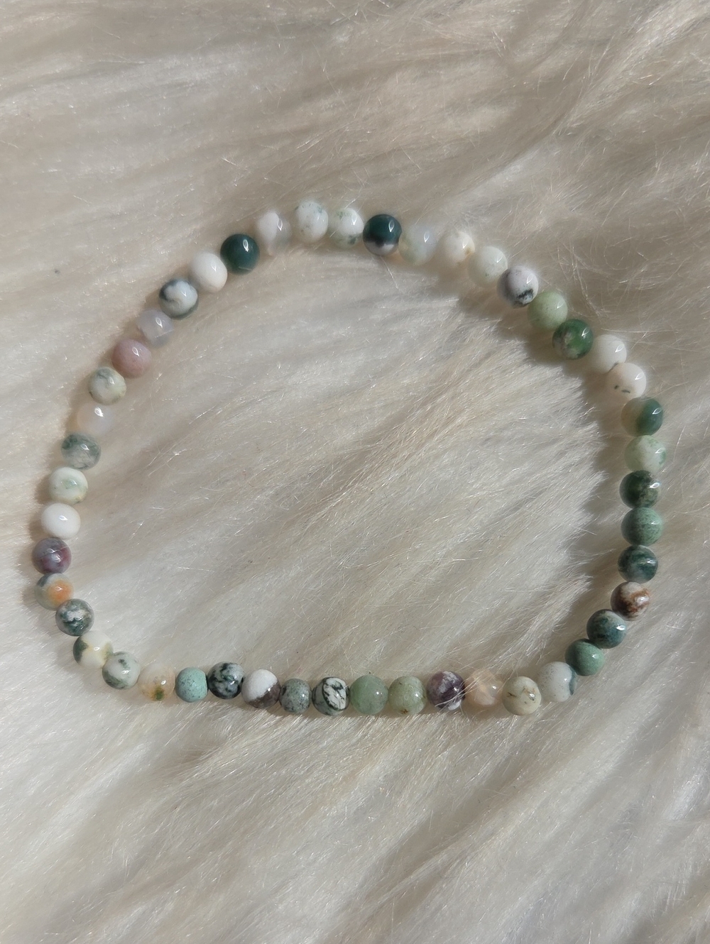 Gorgeous Tree Agate Gemstone Stretchy Beaded Bracelet